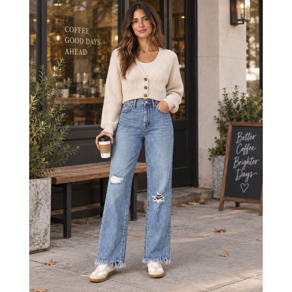 Madewell The Perfect Vintage Jean Distressed Raw Hem Size 26